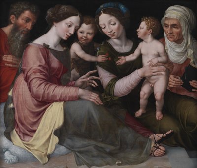 Bebek Aziz John, Aziz Elizabeth ve Aziz Anna ile Kutsal Aile by Vincent Sellaer