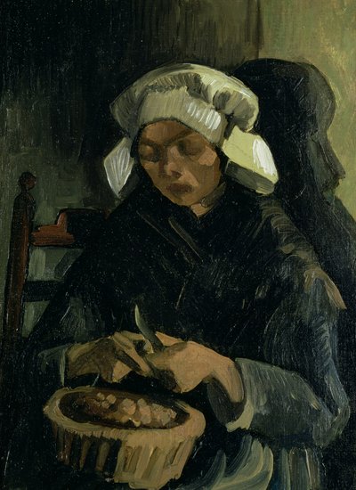 Neunen Patates Soyan Köylü, 1885 by Vincent van Gogh