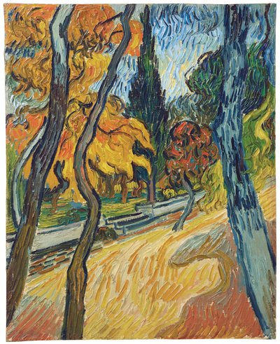 İltica Bahçesindeki Ağaçlar, 1889 by Vincent van Gogh