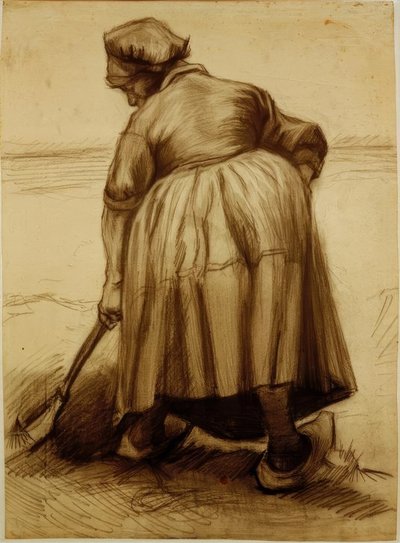 Çiftçinin karısı kazıyor by Vincent van Gogh