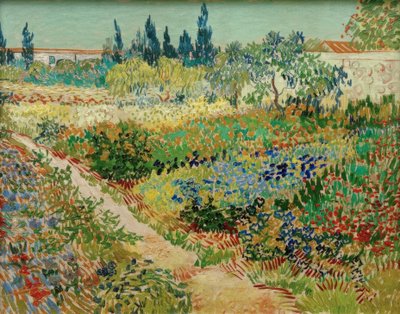 Yolu ile çiçek açan bahçe by Vincent van Gogh