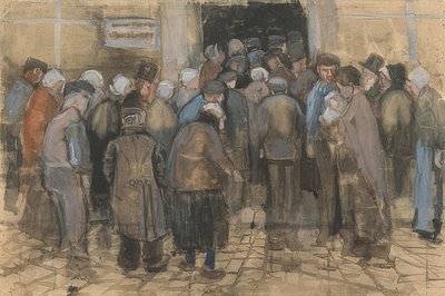 Fakirler ve para (devlet piyango dairesinin önündeki kalabalık). 1882 by Vincent van Gogh