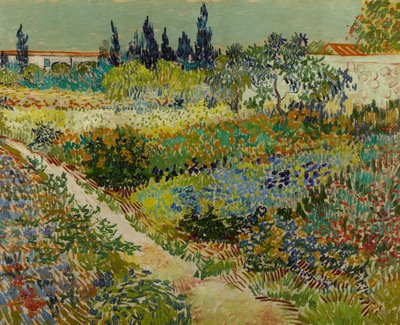 Hollandaca: Tuin te Arles Yollu Çiçekli Bahçe by Vincent van Gogh