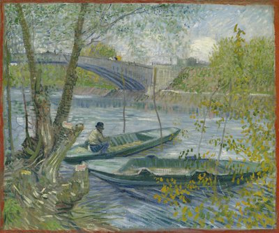 İlkbaharda Balık Tutma, Pont de Clichy Asnières, 1887. by Vincent van Gogh