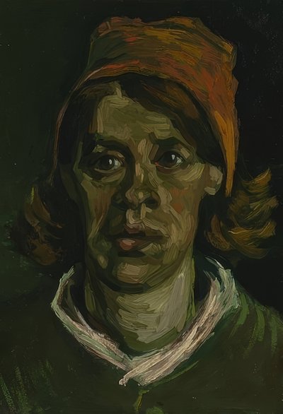 Bir kadının başı. Nuenen, Nisan 1885 by Vincent van Gogh