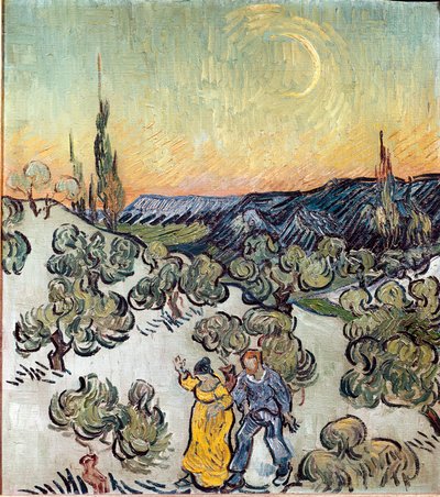 Alacakaranlıkta manzara (Saint Remy veya Saint-Remy). Vincent Van Gogh