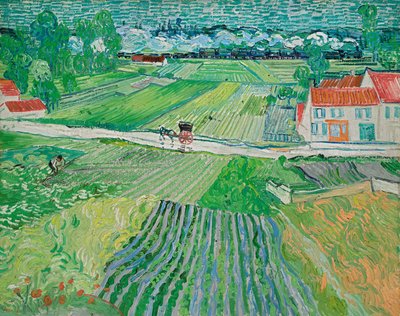 Arabalı ve Trenli Manzara by Vincent van Gogh