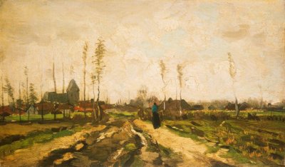 Kilise ve Evler ile Peyzaj by Vincent van Gogh