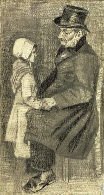 Kızıyla Oturan Adam, 1882 by Vincent van Gogh