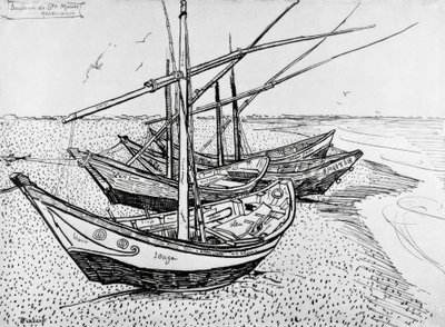 Saintes-Maries sınırlarındaki Yelkenli Tekneler by Vincent van Gogh