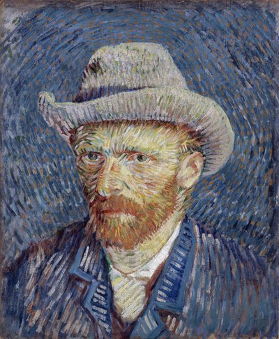 Gri Keçe Şapkalı Otoportre par Gogh, Vincent, van (1853-1890). Tuval üzerine yağlı boya, ebat : 44,5x37,2 by Vincent van Gogh