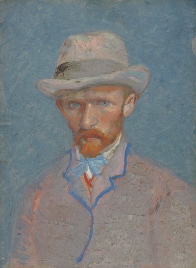 Gri keçe şapkalı Otoportre by Vincent van Gogh