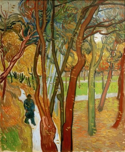 Parkta düşen yapraklarla yürüyenler by Vincent van Gogh