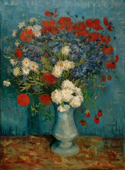 Natürmort: peygamberçiçekleri ve haşhaşlı vazo by Vincent van Gogh