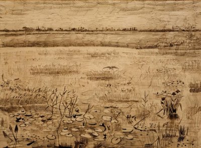 Nilüferler ile bataklık manzara by Vincent van Gogh