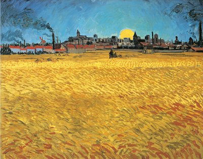 Gün Batımı: Arles yakınlarındaki Buğday Tarlaları by Vincent van Gogh