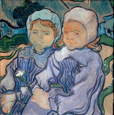 İki küçük kız, Haziran 1890 (tuval üzerine yağlı boya) by Vincent van Gogh