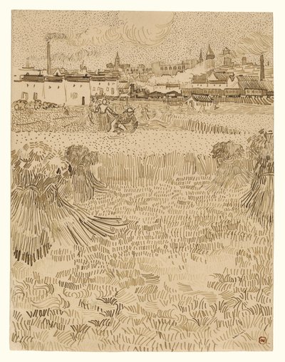 Buğday Tarlalarından Görünüm by Vincent van Gogh