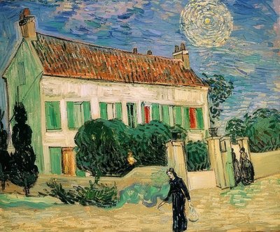 Geceleri beyaz ev. Haziran 1890 by Vincent van Gogh