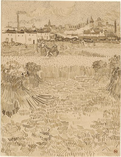 Arles. Buğday Tarlalarından Görünüm (1888) by Vincent van Gogh