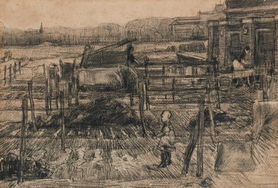 İki figürlü arka bahçeler (1882) by Vincent van Gogh