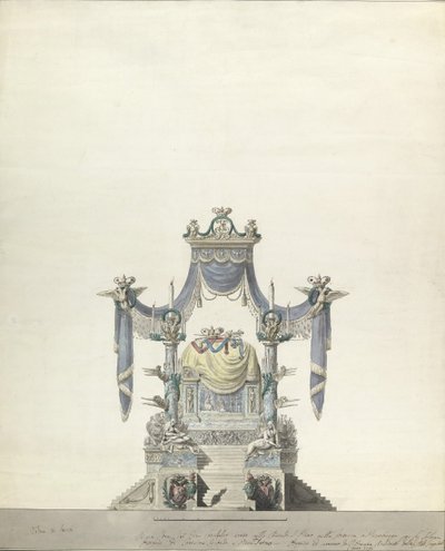 İmparatoriçe Catherine Büyük Rusya Cephesi için Katafalk., 1796. by Vincenzo Brenna