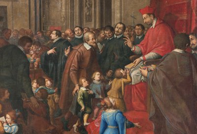 Milano, San Francesco da Paola Kilisesi, Fratelli Campi, San Carlo, Hristiyan doktrini okulunu kurar by Vincenzo and Campi Antonio Campi