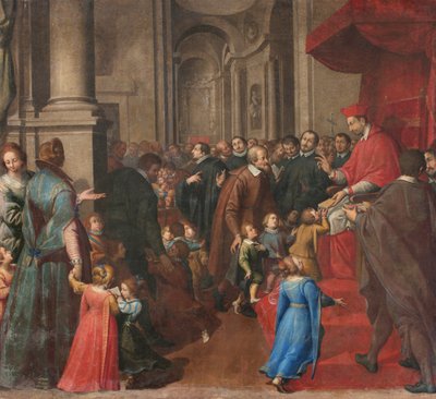Milano, San Francesco da Paola Kilisesi, Fratelli Campi, San Carlo, Hristiyan doktrini okulunu kurar by Vincenzo and Campi Antonio Campi