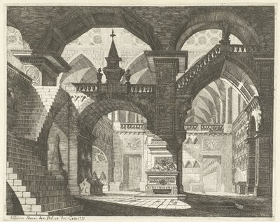 Kerkinterieur Tiyatro Sahnelerinin Kaprisleri (dizi adı) by Vincenzo Mazzi