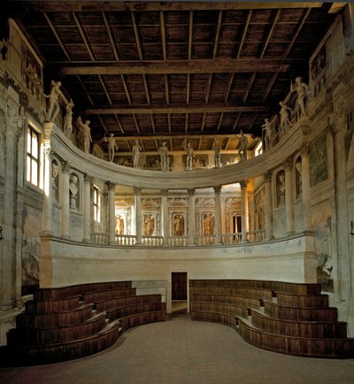 Rönesans mimarisi: Mimar Vincenzo Scamozzi (1552-1616) 1588-1590 Sabbioneta, İtalya tarafından tasarlanan Olimpiyat Tiyatrosu