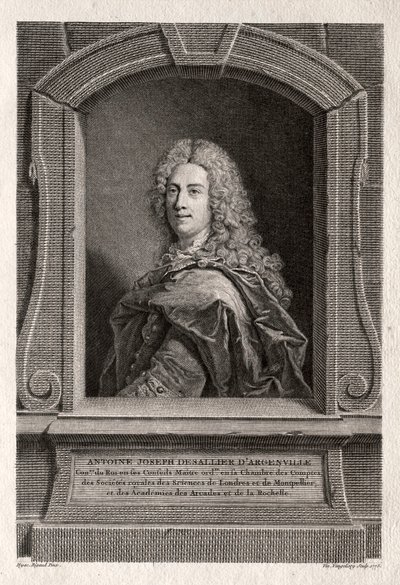 Antoine Joseph de Sallier d'Argenville'in portresi, 1775. by Vincenzo Vangelisti