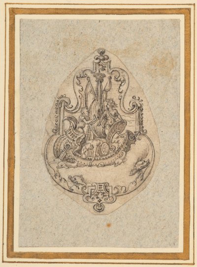 Bacchus'u denizde tasvir eden bir pandantif tasarımı by Virgilius the elder Solis