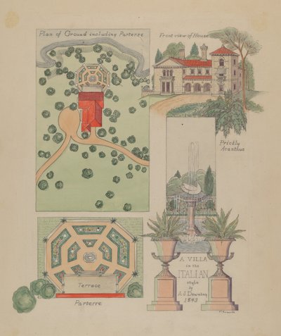 İtalyan Villa Tasarımı, c. 1936. by Virginia Richards