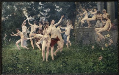Bahar Şenliği (alegorik sahne). Karel Vitezslav Masek (1865-1927), Tuval Üzeri Yağlıboya Tablo by Vitezlav Karel Masek
