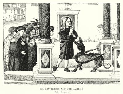 St Tryphonius ve Basilisk (gravür) by Vittore (after) Carpaccio