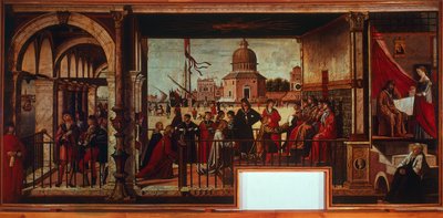 İngiliz Büyükelçilerinin Brittany Mahkemesi'ne Gelişi (resim) by Vittore Carpaccio