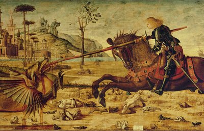 Aziz George Ejderhayı Öldürmek, 1502-07 (428017 detayı) by Vittore Carpaccio