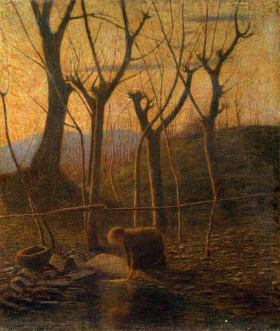 Ilık dere veya çamaşırcı kadın by Vittore Grubicy de Dragon