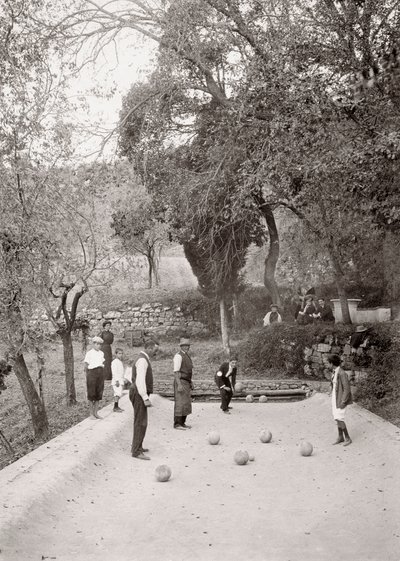 Bocce oyunu (s/b fotoğraf) by Vittorio Alinari