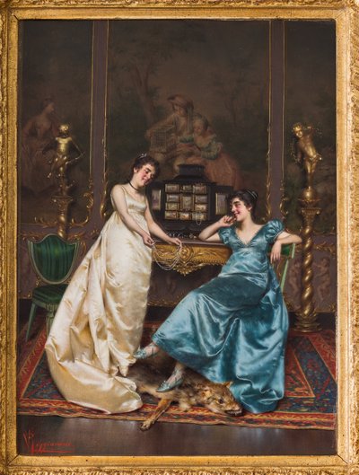 İnci Kolye (tuval üzerine yağlı boya) by Vittorio Reggianini