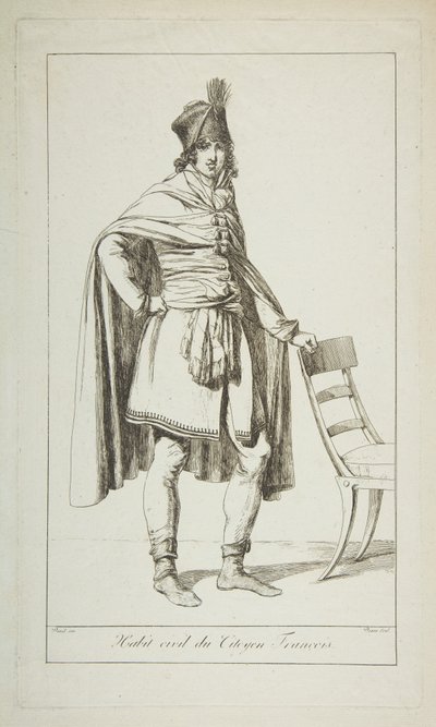 Fransız Vatandaşının Sivil Kıyafeti, 1794. by Vivant Denon