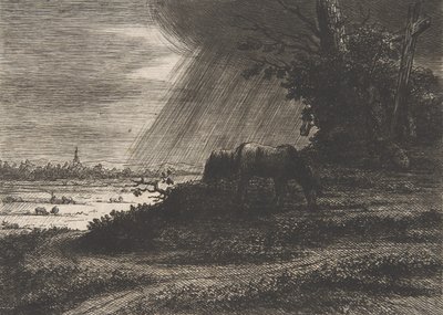 Fırtınalı manzara, 18. yüzyılın başları 19. yüzyıl. by Vivant Denon