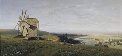 Yel değirmeni ile Ukrayna manzarası, 1882 by Vladimir Donatovich Orlovsky
