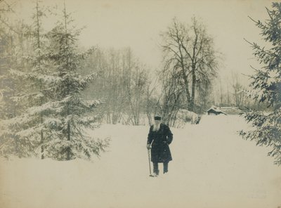 Kont Lev Nikolaevich Tolstoy yürüyor. by Vladimir Grigorievich Chertkov