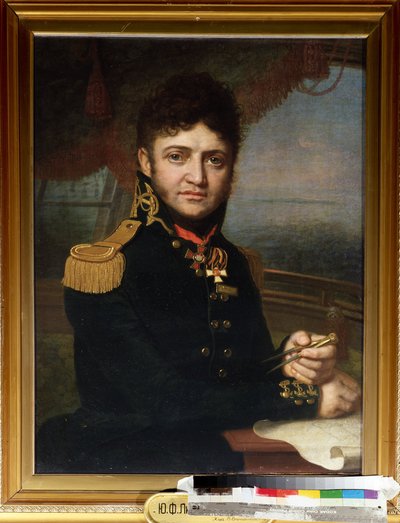 ""Portrait du navigasyon ve memur Yuri Lisyansky (Lisiansky ou Lisianski) (1773-1837)"" Peinture de Vladimir Borovikovsky (Borovikovski) (1757-1825) 1810 Devlet Merkez Donanma Müzesi Saint Petersbourg by Vladimir Lukich Borovikovsky