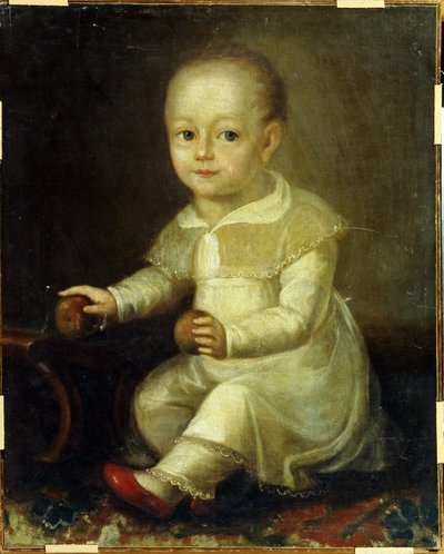 Elmalı bir çocuğun portresi. (Elmalı bir çocuğun portresi). Vladimir Lukitch Borovikovsky (veya Borovikovsky) (1757-1825) tarafından yapılan boyama by Vladimir Lukich Borovikovsky