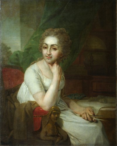 Elinde Pusula Olan Bilinmeyen Bir Kadının Portresi Praskovia Golitsyna by Vladimir Lukich Borovikovsky