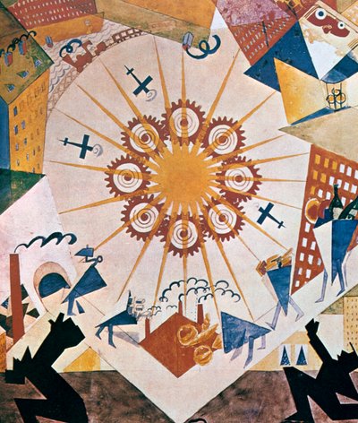 Mystery Bouffe için tasarım dekoru, 1919. by Vladimir Mayakovsky