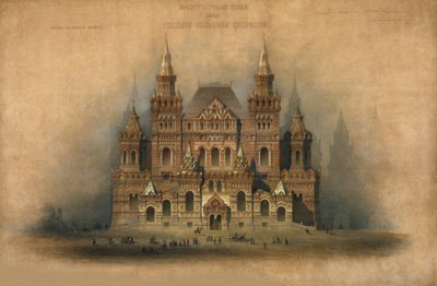 Tarih Müzesi binasının onaylı tasarımı, 1875 by Vladimir Ossipovitch Sherwood