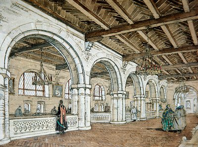 17. yüzyıl stiline dayanan bir bankanın iç tasarımı by Vladimir Pokrovsky